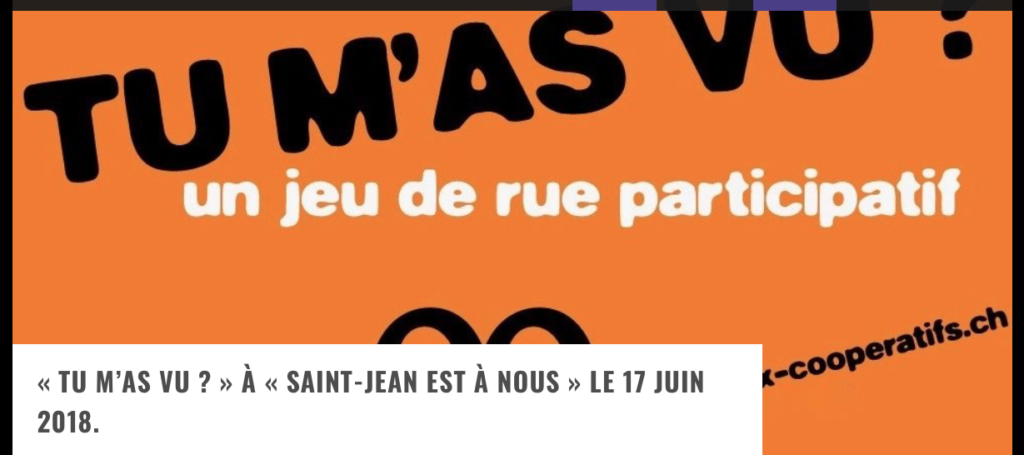 Article daily-passions "Tu m'as vu?" à saint-jean est à nous