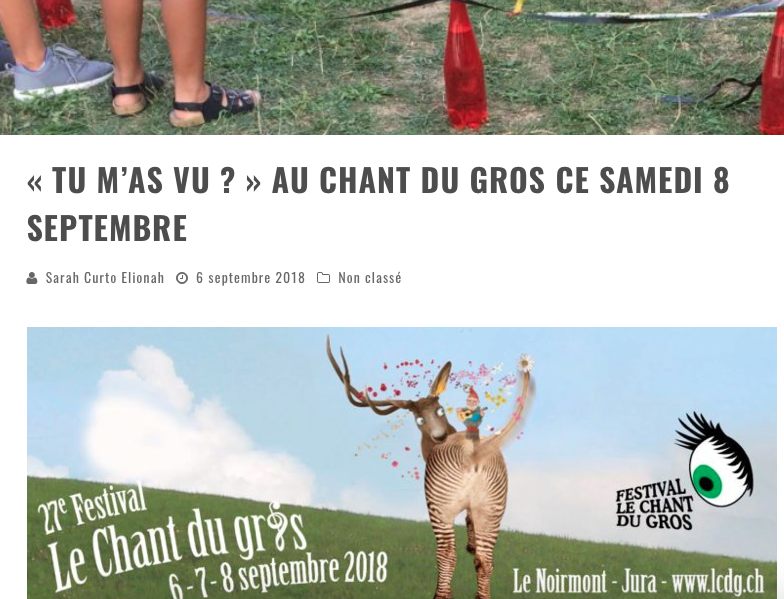 Article Daily Rock "Tu m'as vu ?" au Mini du Gros, festival des enfants, interne au Chant du Gros