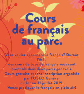 Cours de français au parc